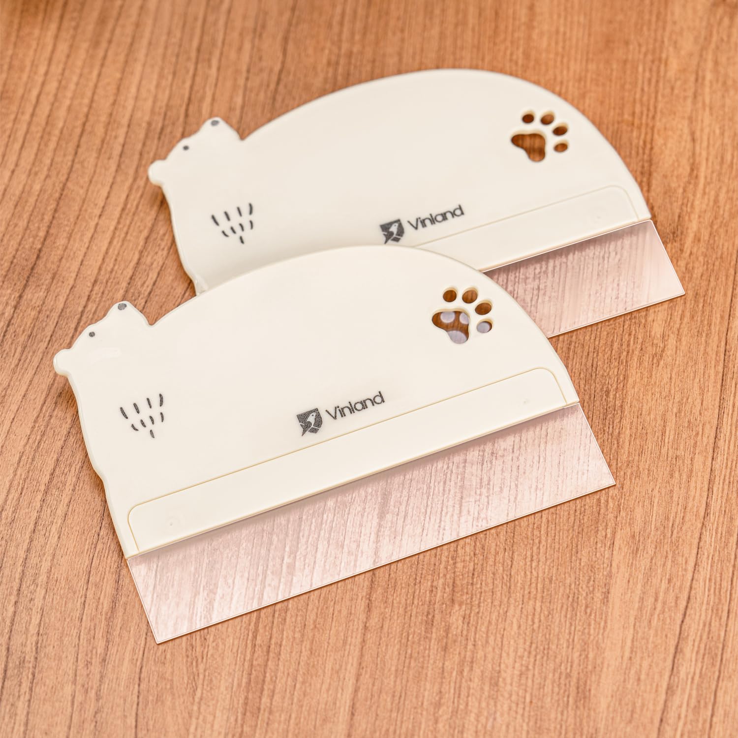 Photo 1 of 2 Pcs Cake Smoother Scraper, Cake Decorating Supplies Acrylic Cake Scraper Cake Decorating Supplies Food-Grade Transparent Flexible PE Plastic Cake Scraper? - Designed for Bread and Cake Decoration
