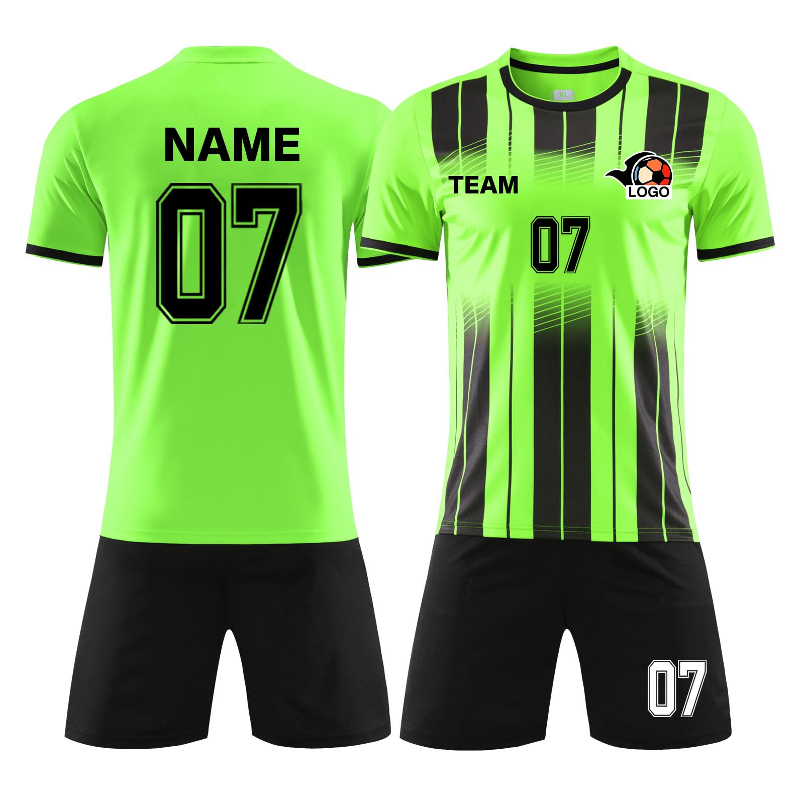 LAIFU Personalized Soccer Jersey Short Kids Adults with Name Number Team Logo Custom Shirt