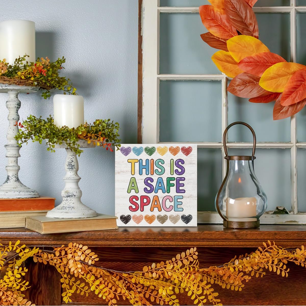 Therapy Office Decor Wood Box Sign,This Is a Safe Space Print Offices Wooden Box Office Desk Decorative Signs for Classroom Therapy Office, Boho Educational Gifts for School Counselor Psychologist - Image 5