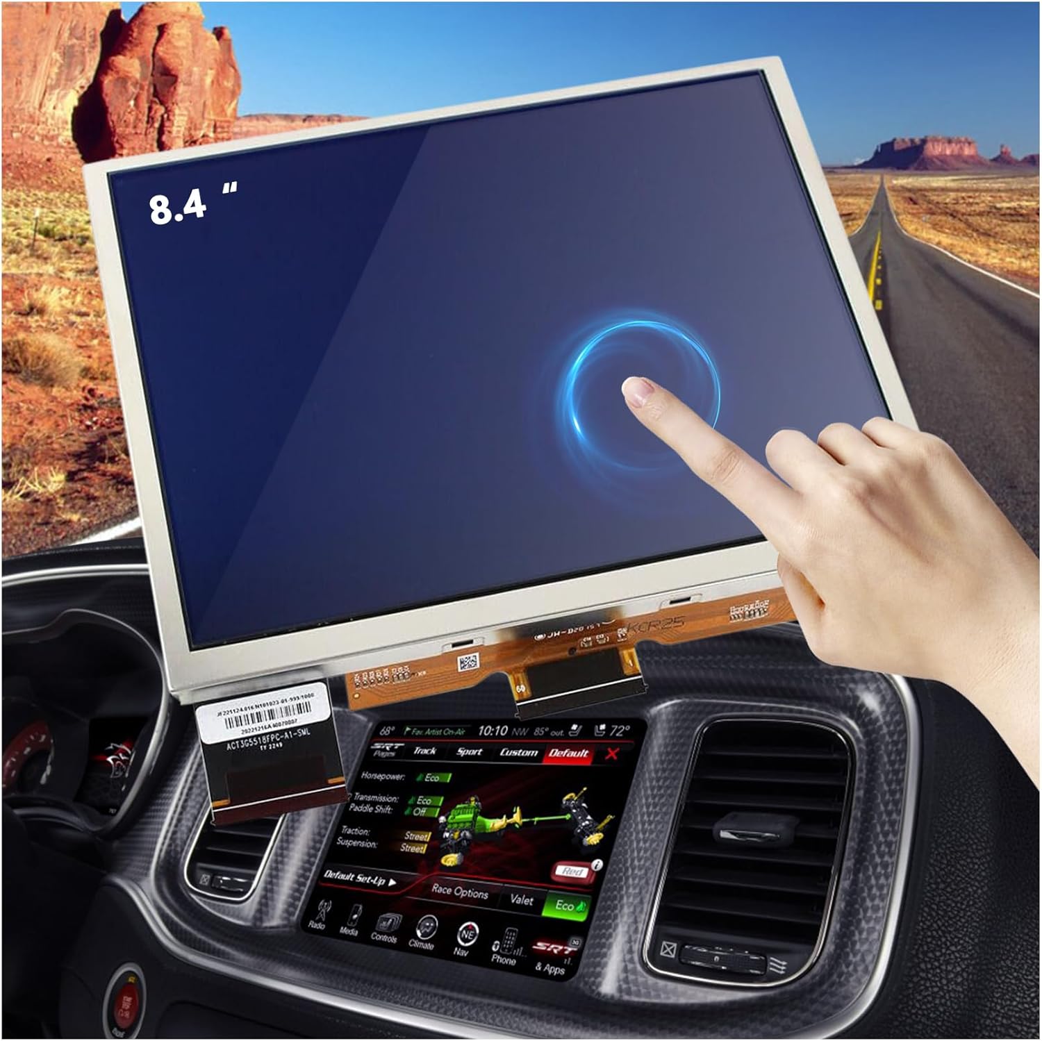 Newest Replacement 8.4″ Uconnect 4C UAQ LCD Monitor Touch-Screen, Radio Navigation New OEM Replacement Fit for Jeep Dodge RAM Chrysler 2020-2023 TDO-XGA084 68388570AB
