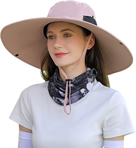 Vista 21 de Sombrero de sol de ala ancha para hombres y mujeres, protección UV, ventilado, sombreros de verano para pesca, senderismo, jardín, playa Bg9020-kaqi