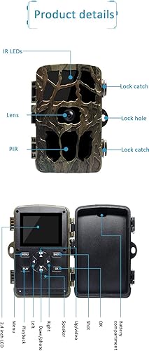 GOYOJO Cámara de visión nocturna H982 para caza 20MP 512GB IP66 4K video (H982-1)