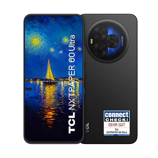 TCL NXTPAPER 60 Ultra - Smartphone 5G con schermo NXTPAPER 4.0 Natural light 7,2" FHD+, 256GB, RAM 12GB+12GB Expansion, CPU Dimensity 7400, AI support, Camera 50MP zoom 6X OIS, Batt. 5200mAh, Nero