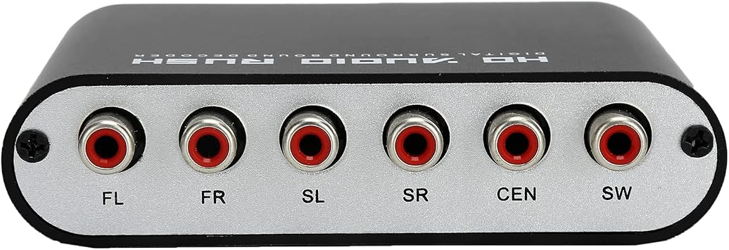 Digital Audio Decoder, 5.1CH DTS Dolby Converter, AC 3 Audio Decoder Digital Optical Coax to Analog Audio for Home/Concert Hall/Cinema