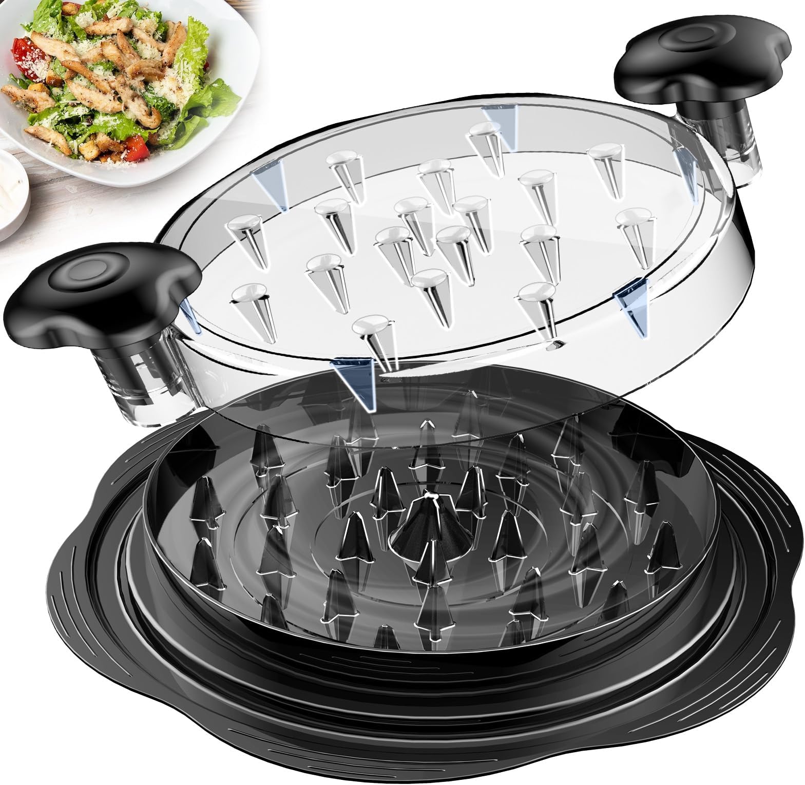 Large Chicken Grinder for Chicken Breast Grinder with Brush and Fork; Visible Meat Grinder Machine, Strong Anti-Slip Strip, Ergonomic Handle, BPA Free, Suitable for