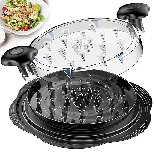 Chicken Shredder Large Chicken Breast Shredder Tool Twist with Brush&Fork, Visible Meat Shredder Machine, Strong Anti-Slip Strip, Ergonomic Handle, BPA Free, Suitable for Pork Beef Chicken