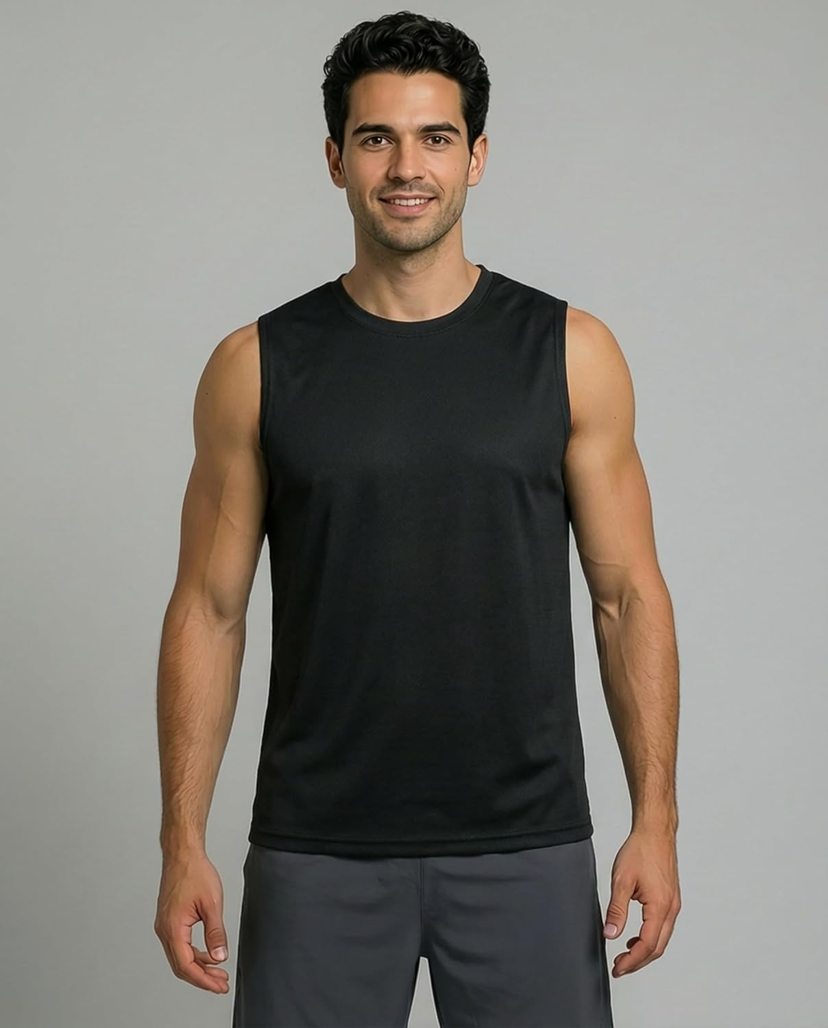 Real Essentials 5 Pack: Men's Mesh Active Athletic Tech Tank Top - Workout & Training Activewear (Available in Big & Tall) - Image 2