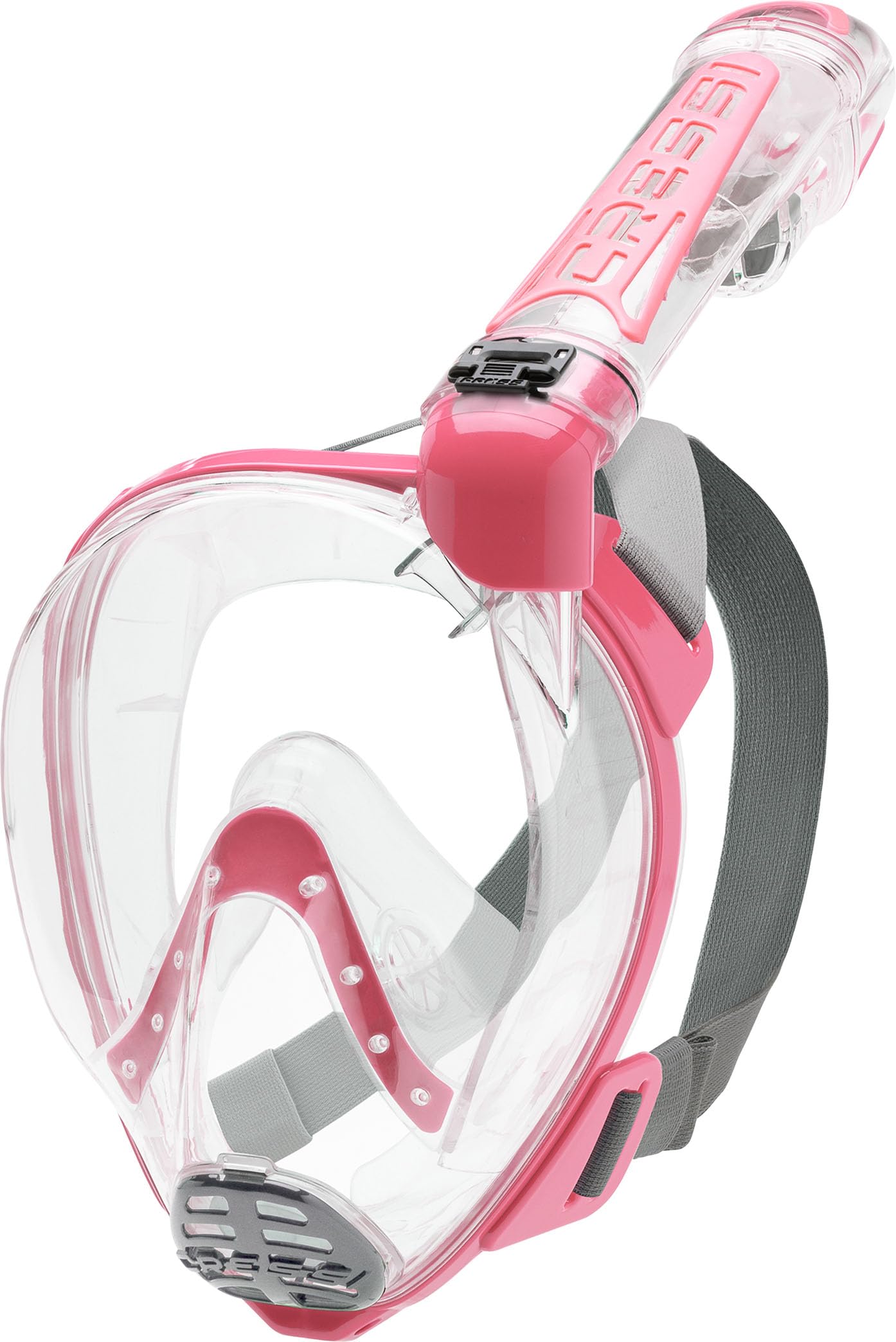 Cressi Unisex-Youth Duke Dry Full Face Mask Maska Do Nurkowania Z Rurką I Pływania Na Powierzchni,Przezroczysty/Różowy,S/M,Xdt000040