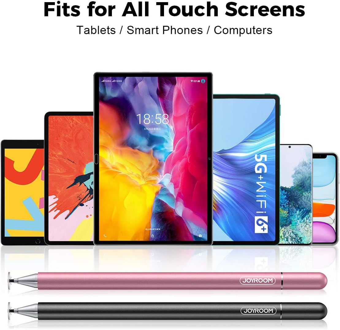 [2 Pcs] joyroom Stylus Pen for Touch Screen, Universal iPad Pencil for Kid Student Drawing, Writing, with Artist Glove(Palm Rejection), for Apple/iPhone/iPad Pro/Mini/Air/Android/Samsung/Surface