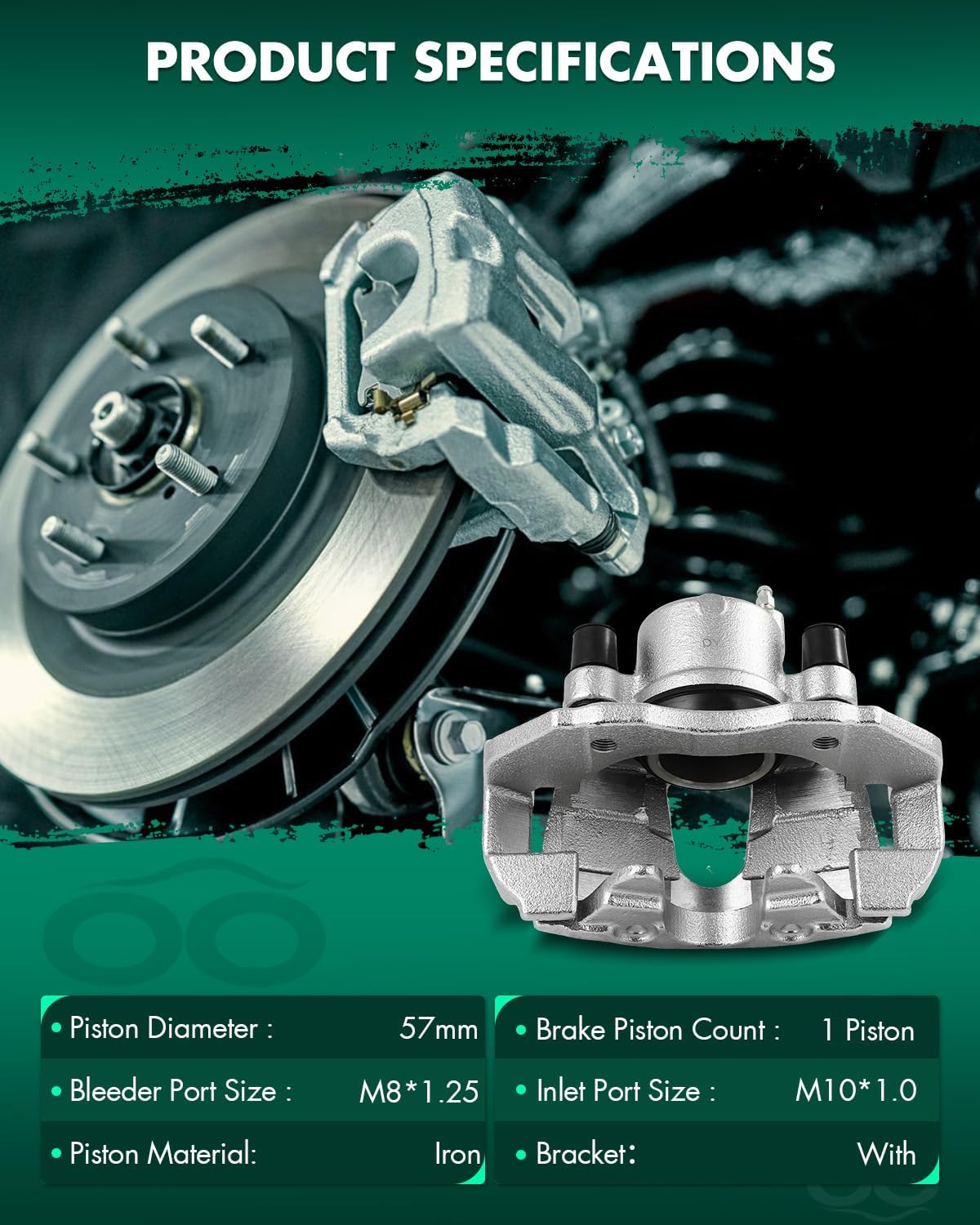 SCITOO Front Right Brake Caliper With Bracket 19B2943 Compatible For Mazda For 3 2004