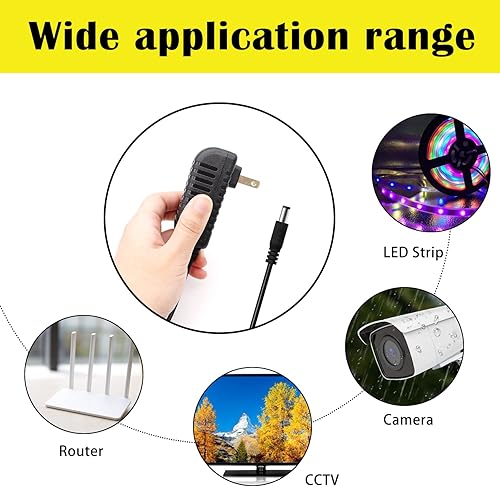 Miniatura 2 de 12V 2A 100V-240V AC a DC Adaptador de corriente 0.217x0.083 in Cable divisor de alimentación de 4 vías para CCTV/Cámara/DVR H-M-026