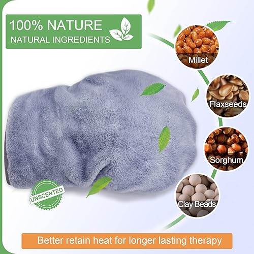 Miniatura 4 de Rodilleras para dolor de rodilla, almohadilla térmica para microondas de 15.5 x 8.26 pulgadas, compresión de envoltura térmica para dolor articular,