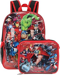 Ruz Marvel Avengers Backpack With Detachable Lunch Box (Red Multi)