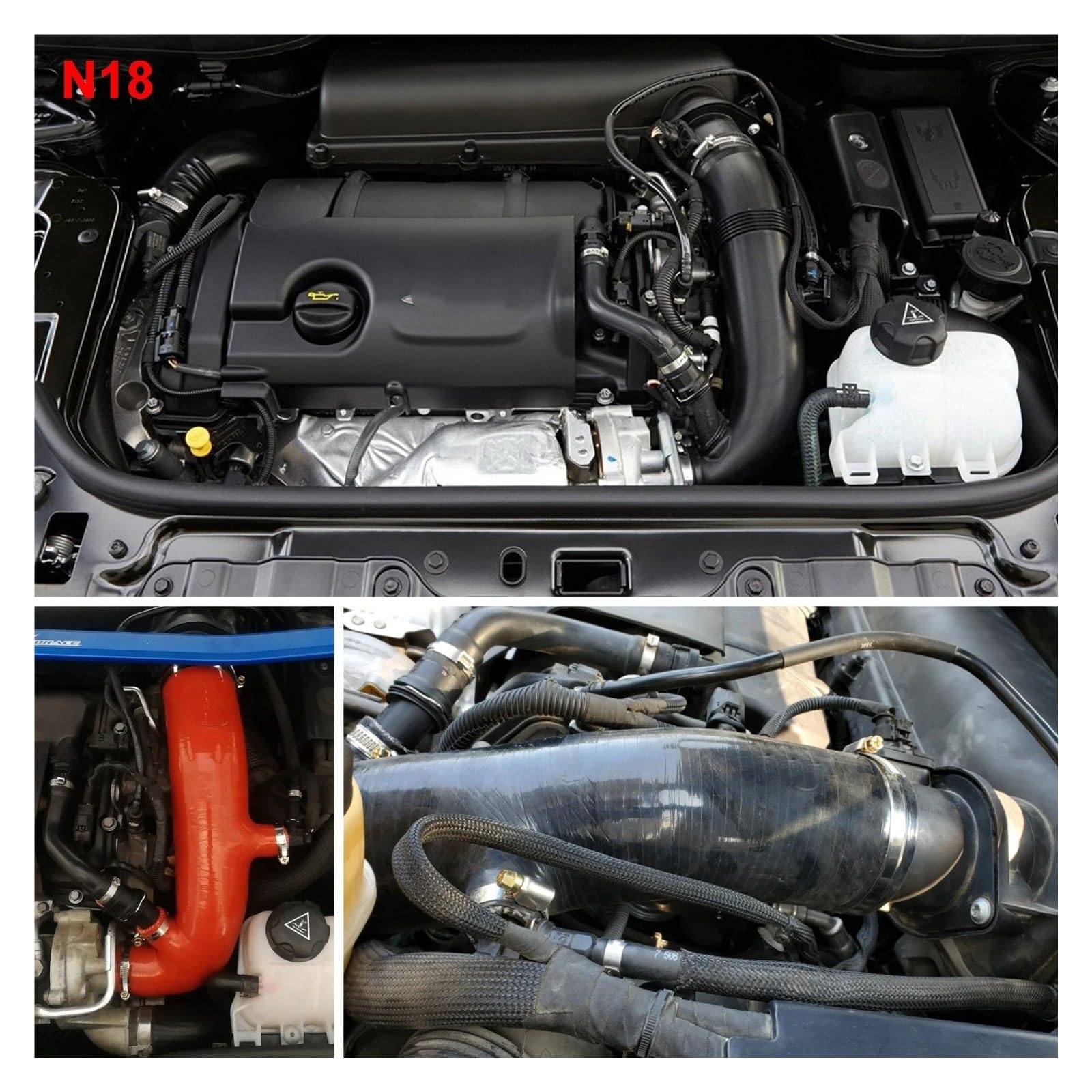 Auto Tubo Flessibile Per Mini Per Cooper S Per Clubman 1.6T R55 R56 R57 R58 R59 R60 R61 N14 N18 Kit Tubo Aspirazione Turbo In Silicone Motore Tubo Aspirazione Aria Fredda Tubo Aspirazione Aria(N14 Blu