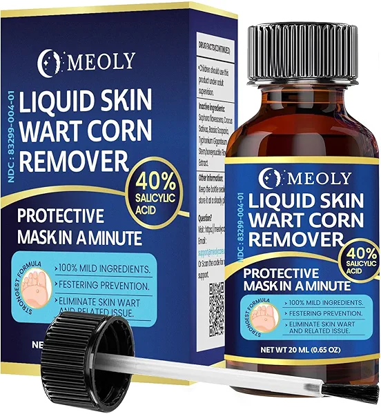 MEOLY Fast-Acting Wart Remover: 40% Salicylic Acid Wart Remover Maximum Strength for Plantar Wart, Corn Men and Women