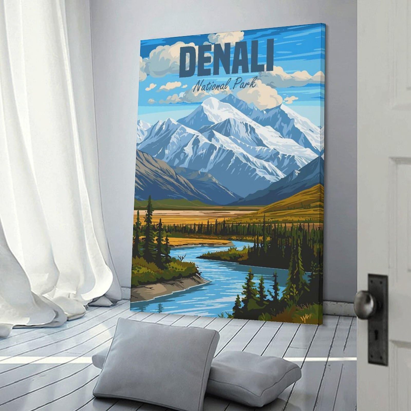 Junmoney Wall Picture Print Denali National Park, 16x24inch(40x60cm), for Workspace Walls, Study Corners Or Bedrooms, A Smart Decor Choice for Study Walls