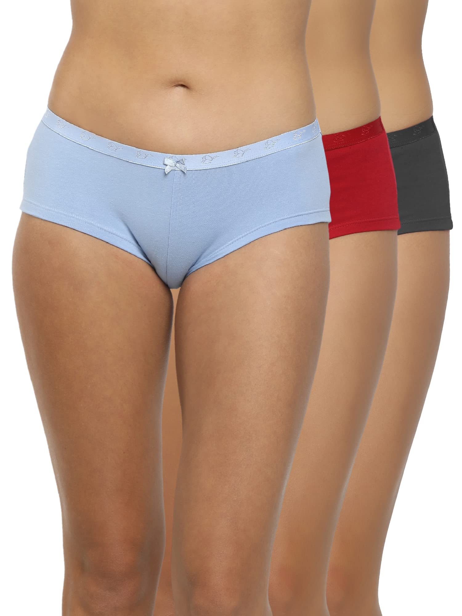 Women’s Cotton Spandex Cheekies Hipster Panties | Low-Rise Fit & Medium Coverage | Soft Moisture-Absorbent & Comfortable | Solid Color | Pack of 3-picture-15