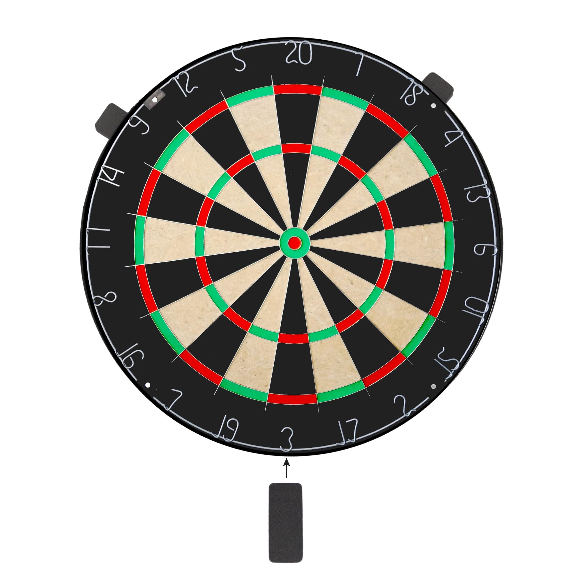 Karella Dartboard BullOut, Turnier Steeldartscheibe, klammerfreie und ultradünne Verdrahtung, bestes Profi-Sisal, drehbarer Zahlenring, ⌀ 45cm, auch als Set inkl. 2 Satz Darts 21g