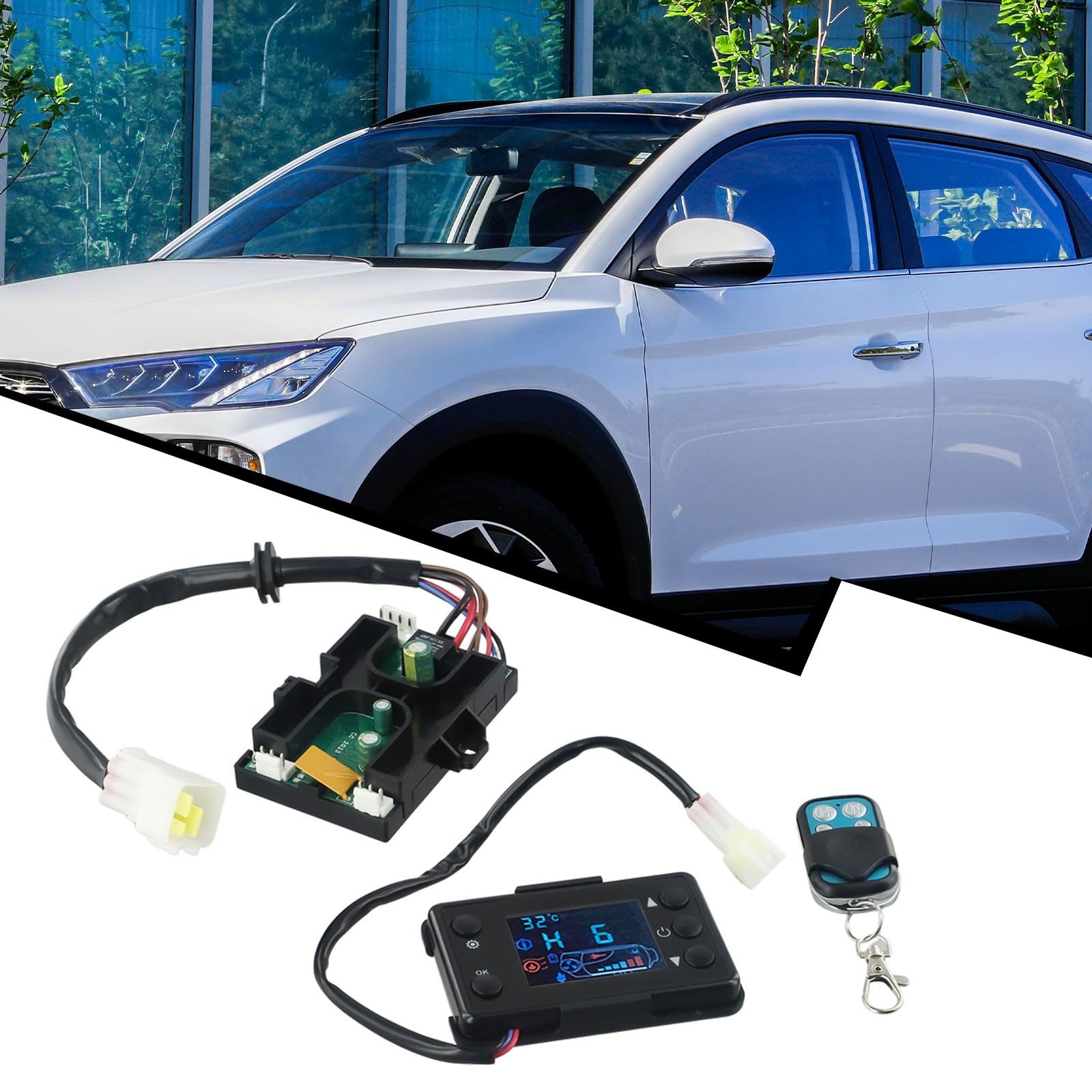 Kit commutateur moniteur LCD 12V à 4 boutons avec télécommande pour chauffage autonome diesel