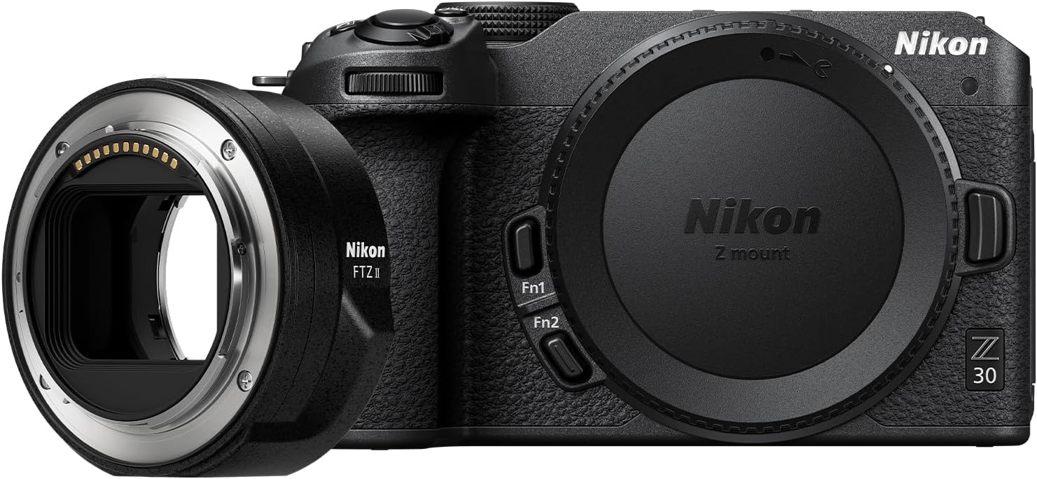 Nikon Z 30 with FTZ II Adapter | Our Most Compact, Lightweight mirrorless Camera with Adapter for Using Nikon DSLR Lenses | Nikon USA Model