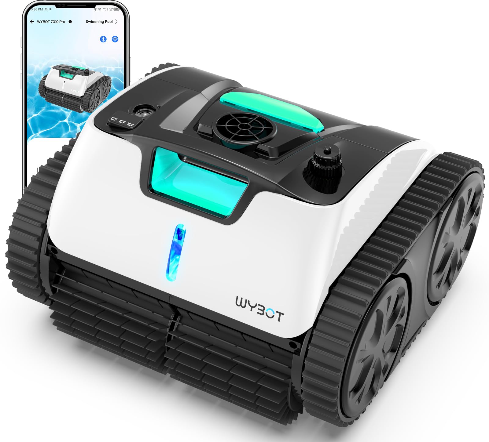 WYBOT S1 Premium Cordless Pool Vacuum, Robotic Pool Cleaner with Smart Mapping, Powerful Suction, APP Mode, 180mins Runtime, Wall Climbing Cleaning Vacuum for Inground Pools-picture-28