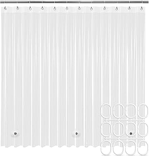 Take-Y Clear Shower Curtain Liner, Premium PEVA, 72"x72", Waterproof with Rustproof Grommets, Weighted, Quick Dry, Modern Style, 12 Hooks Included, Lightweight Standard Size,Odorless Plastic