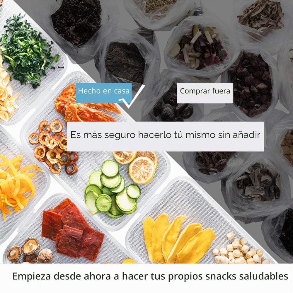 Deshidratador con regulador de temperatura, deshidratador para alimentos, carne, frutas, verduras, deshidratador, sin BPA, 8 niveles/400 W
