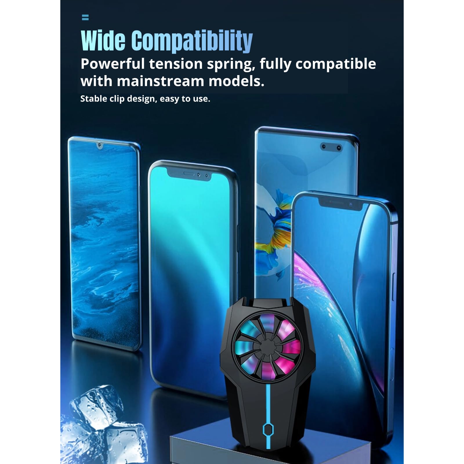 Dispositivo di Raffreddamento del Telefono per i Giochi, Super Tranquilling per Telefoni Cellulari Dissipatore di Calore per la Maggior Parte degli Smartphone, Radiatore Portatile