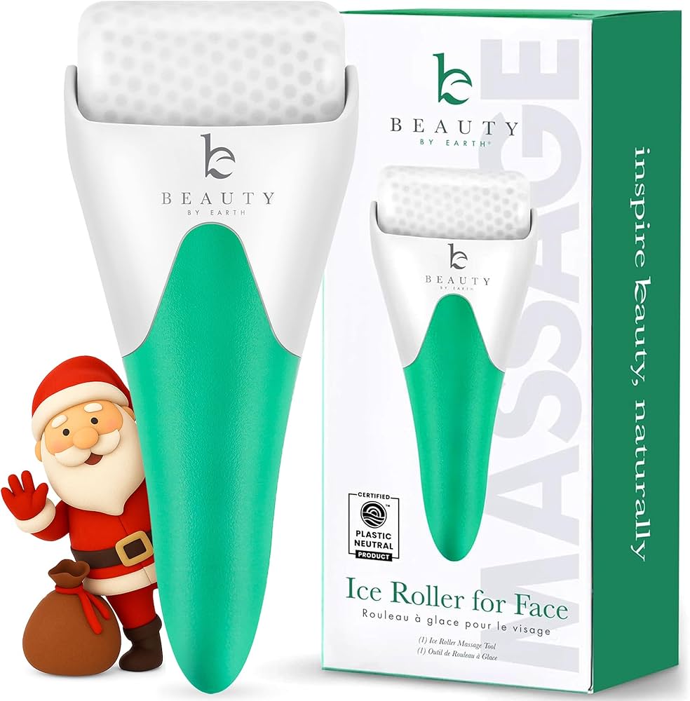Amazon | アイス ローラー フェイスマッサージャー - 顔&目の腫れの