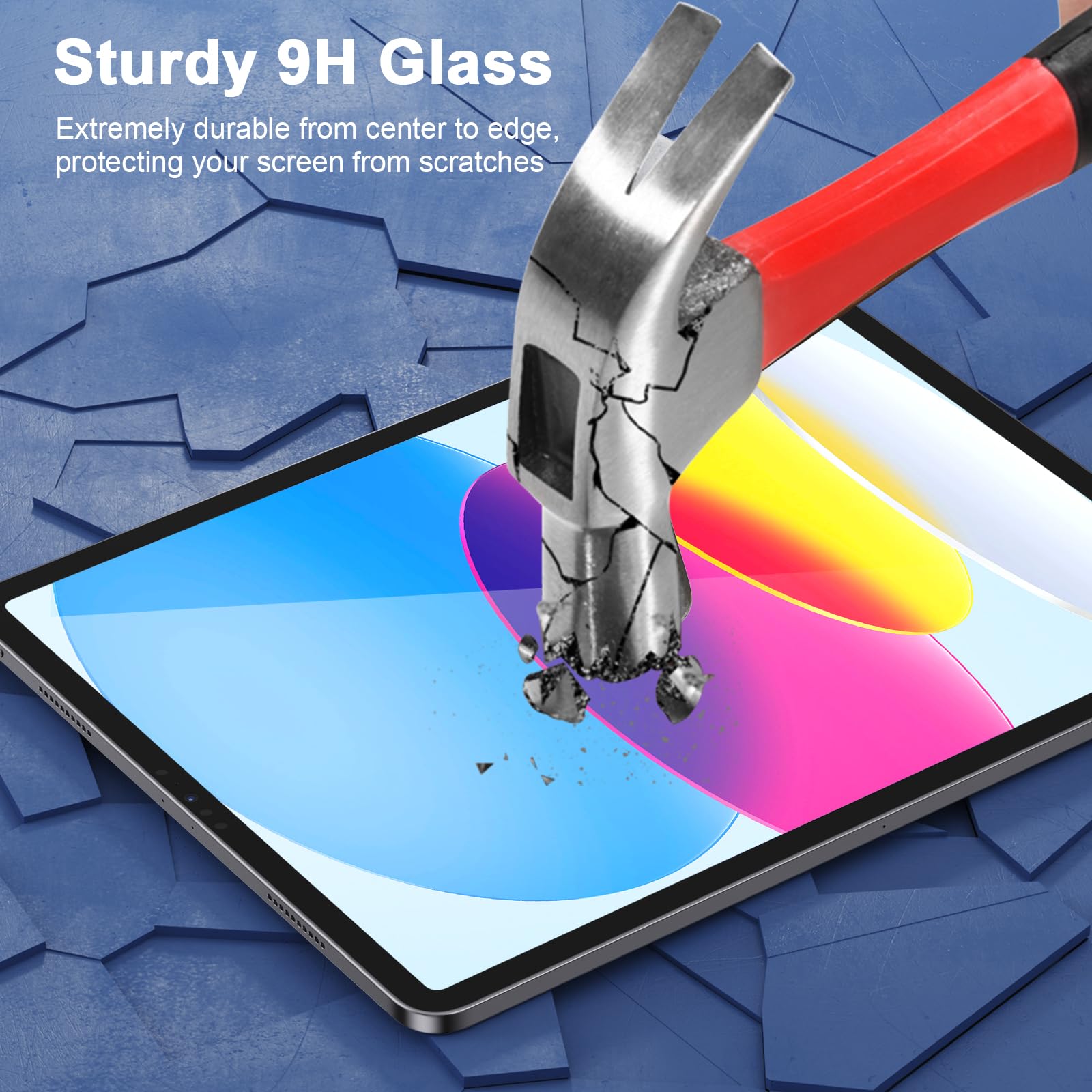 SIBEITU Confezione da 2 pellicole protettive compatibili con iPad10a generazione da 10,9 pollici (modello A2696 / A2757 / A2777), pellicola in vetro temperato per iPad 10a generazione 2022 rilasciato.