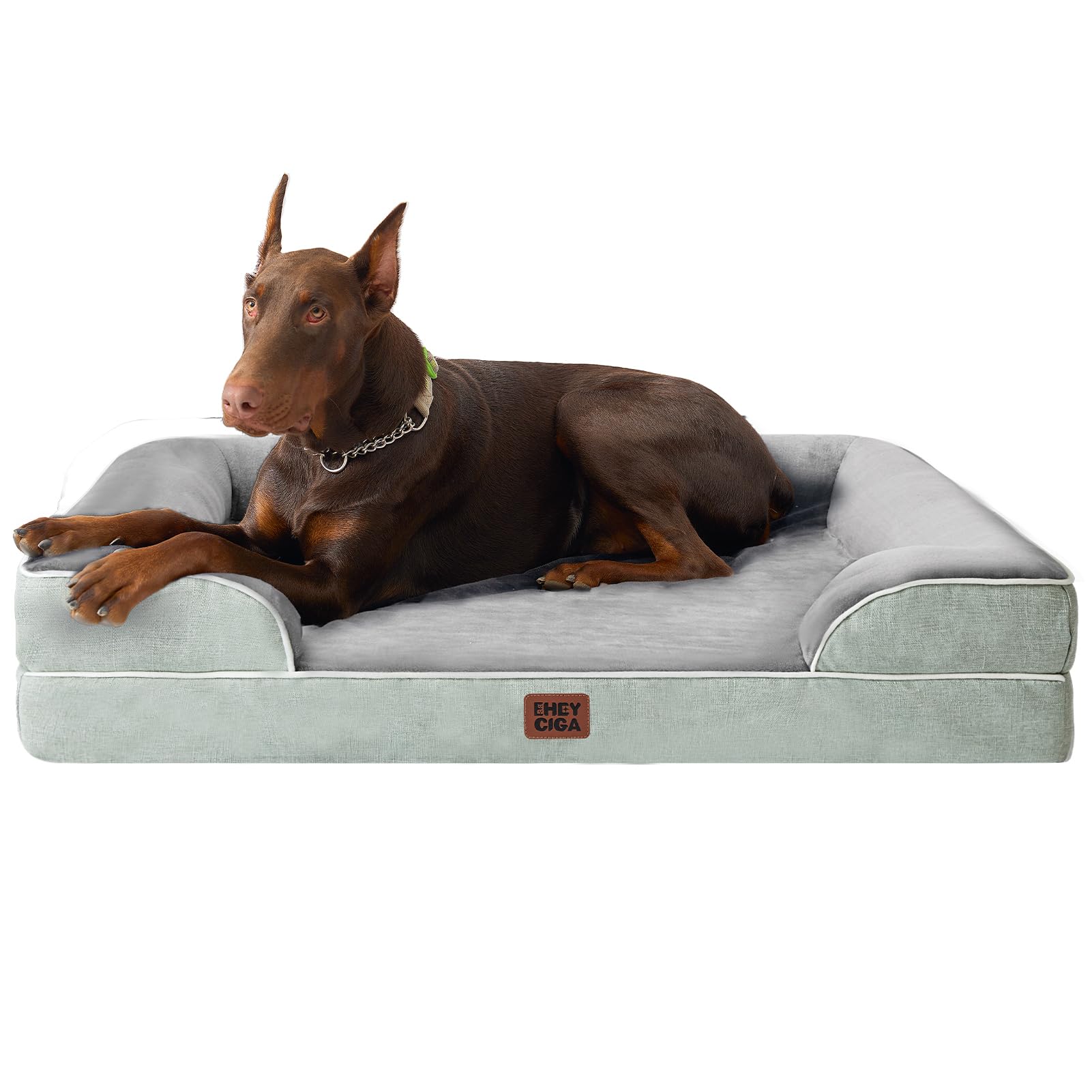 Canapé chiens imperméable XXL et tapis orthopédique déhoussable vert