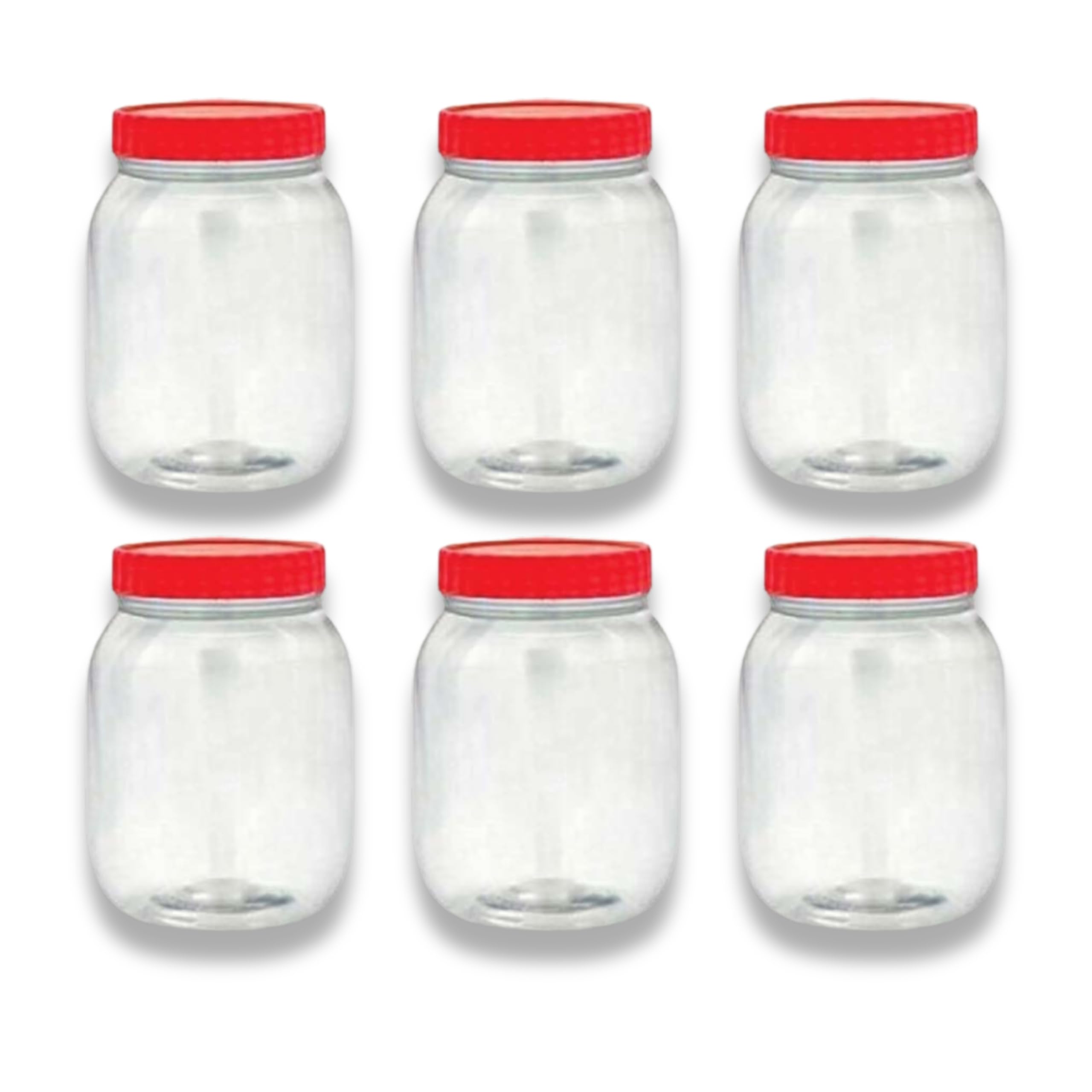 QUANTA Plastic Jars with Lids – Clear Storage Containers – Airtight, Stackable, BPA-Free Container Jar for Spices, Sweets, Crafts, Dog Treats – Reusable & Durable (12, Clear/Transparent, 750ml)