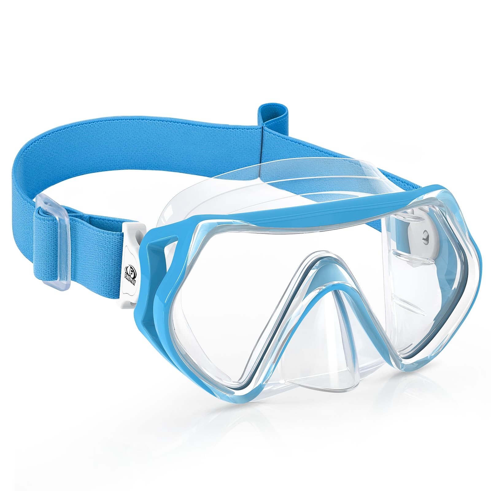 Findway Taucherbrille Kinder mit Stoffband,Schnorchelmaske Kinder Schwimmbrille für Jungen Mädchen,Anti Nebel Anti-Leck 180°Panorama HD Tauchmaske mit Nasenabdeckung,für 6-16 Jahre