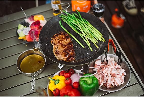 Fire-Maple Camping Griddle Plate Outdoor Portable Grill Pan for Stovetop | Nonstick Coating, Ridged Surface Drains Oil, Lightweight Aluminum Alloy, 656g with Carry Bag, Size: 31 x 31 cm