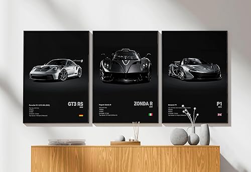 Miniatura 5 de dazongweihan 9 pósteres de súper auto para habitación de niños, arte de pared de auto de carreras para hombres y hombres, decoración de pared de