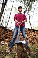 Vista 8 de INTERTOOL Maul de división de madera de 36 pulgadas Hacha resistente para troncos de leña Mango y funda de fibra de vidrio que absorbe