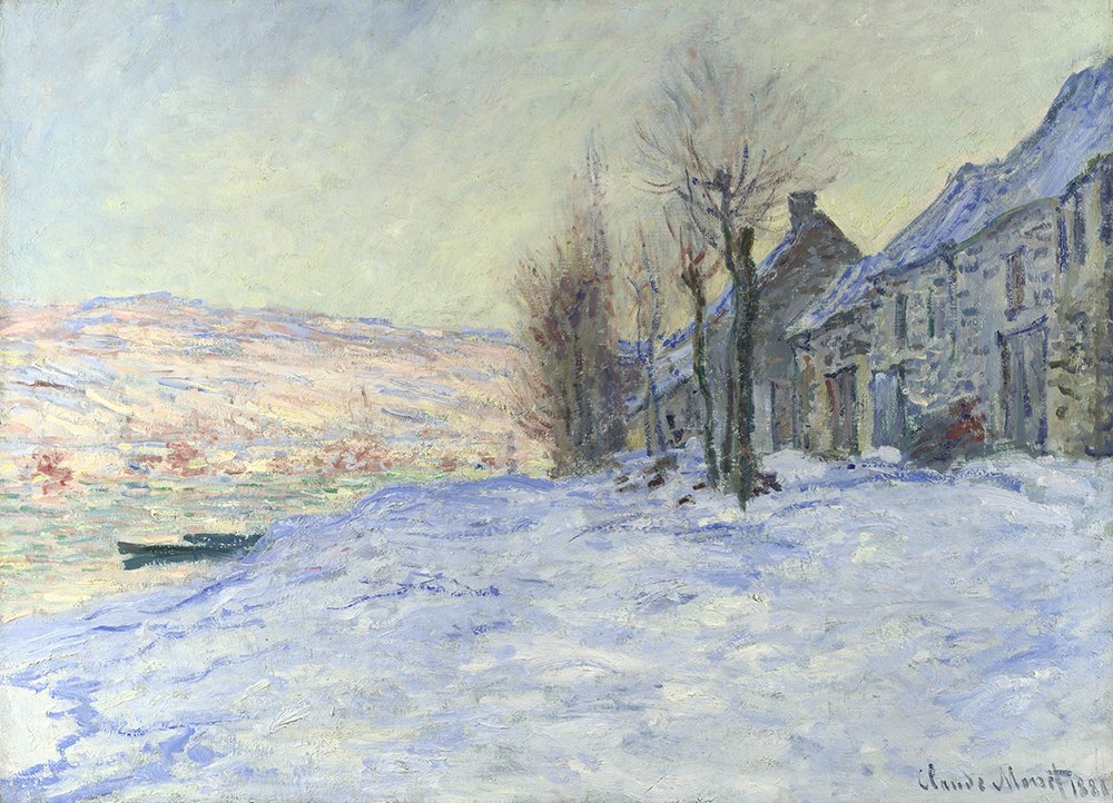 Claude Monet Tableau Sunshine and Snow Cadre Brun Format Moyen Impression Mat - 3