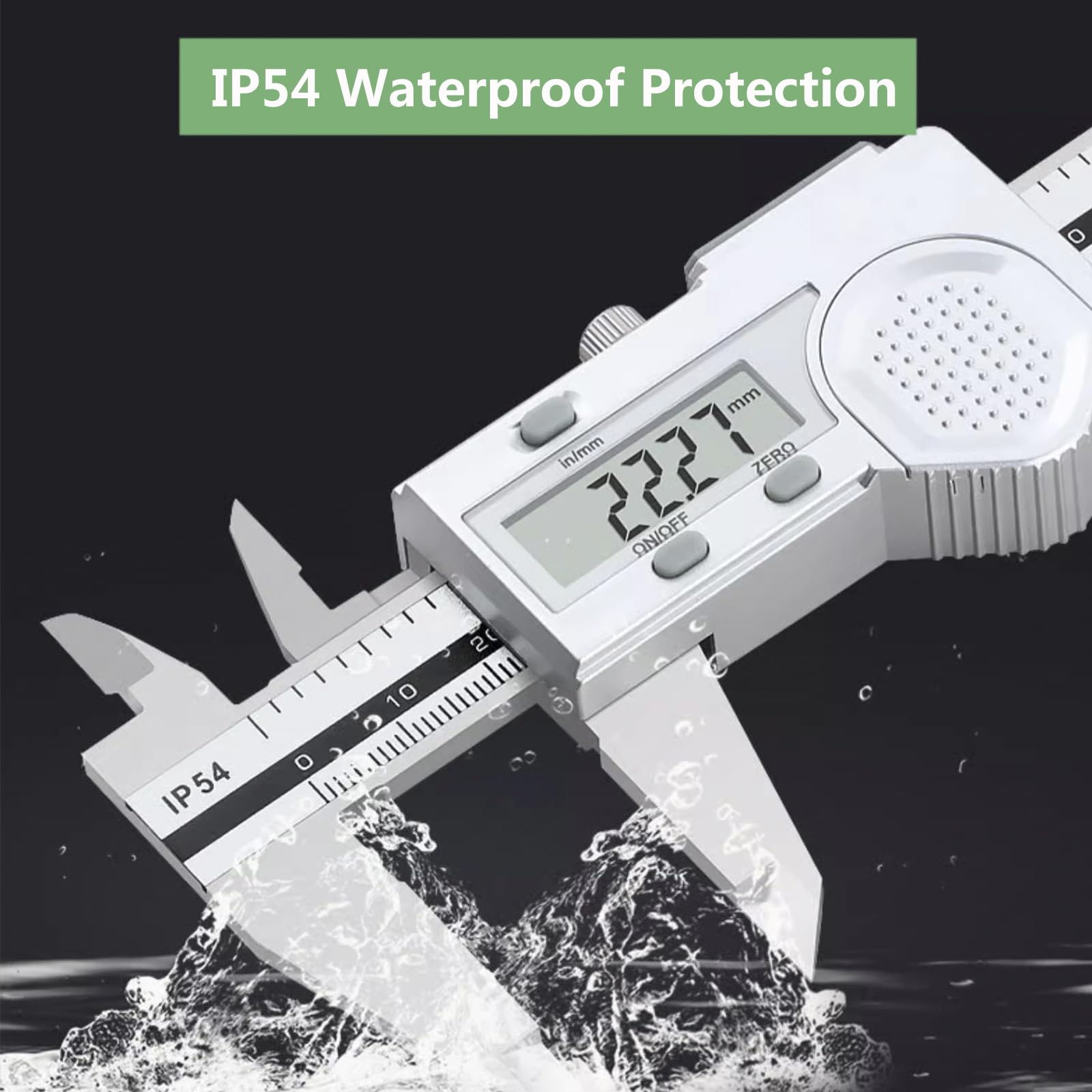 Calibrador digital de 6 pulgadas/150 mm, resistente al agua, herramienta de medición, calibrador Vernier electrónico de acero inoxidable con pantalla LCD para el hogar, joyería, impresión 3D, bricol