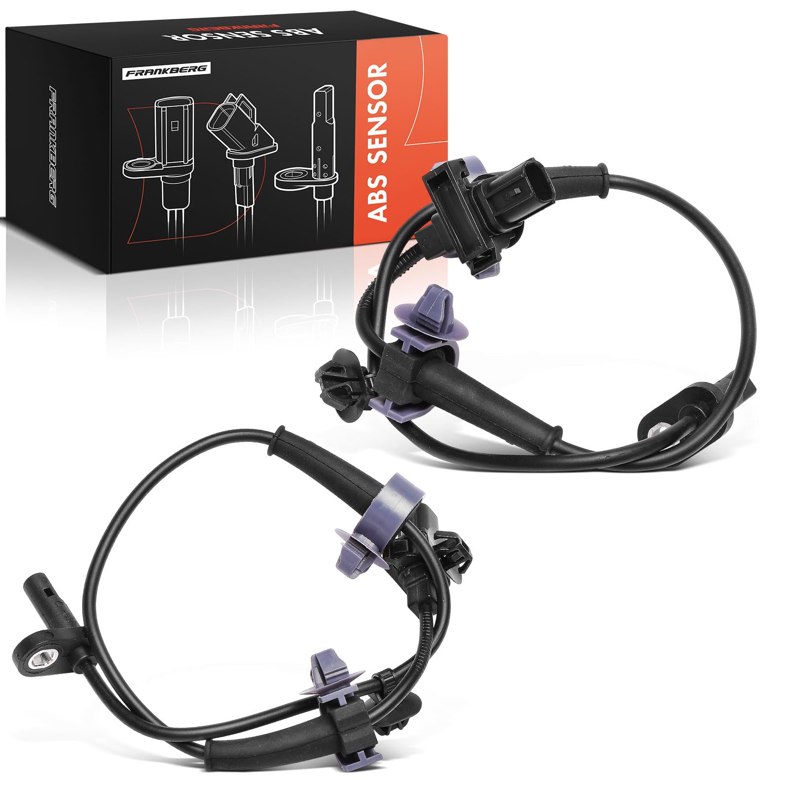 Frankberg 2x Sensor de velocidad de ruedas Sensor ABS 2 Polos Compatible con Civic VIII Hatchback FK FN 14 18 22 CTDi Type-R 2005-2012 Replace# 31289,57475-SM.G-E02