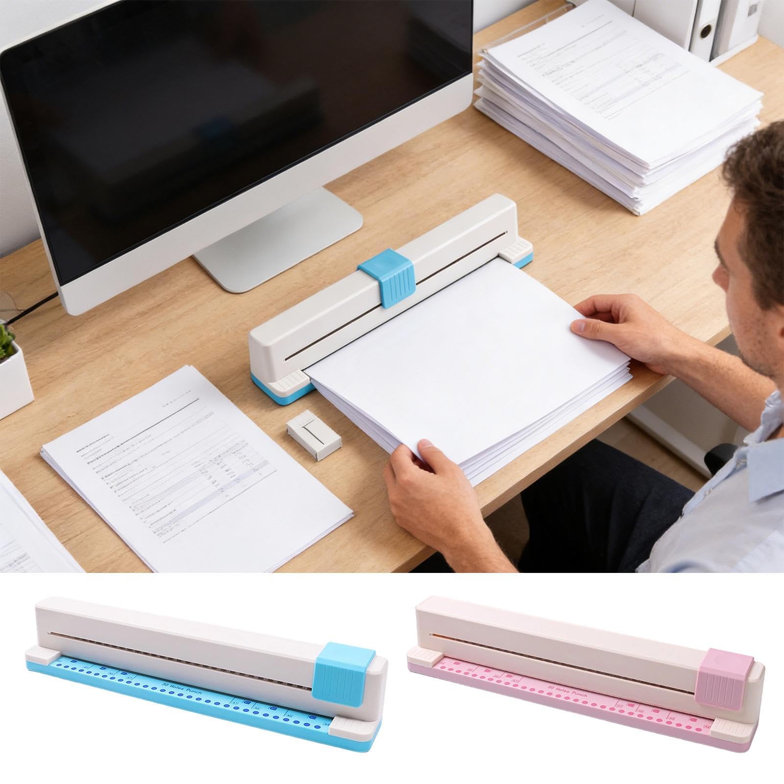 Generico Macchina Perforatrice per Carta Portatile con capacità di 5 Fogli | Macchina perforatrice per fogli sciolti Per A4 A5 A6 A7 B5 B6 Scrapbook Diario Quaderno Studenti Ragazze Adolescenti Donne