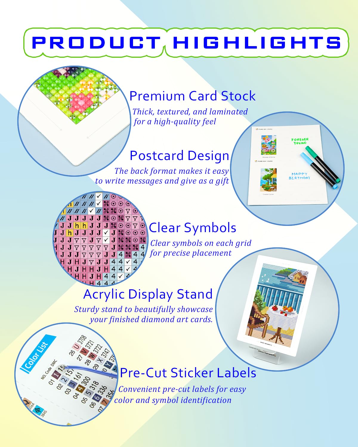 Foreveryoung Minigem - Kits de arte de diamantes pequeños para principiantes, 12 piezas de resina cuadrada de pintura de diamante para adultos, arte de diamantes de 2 horas estilo postal de 5 x 7