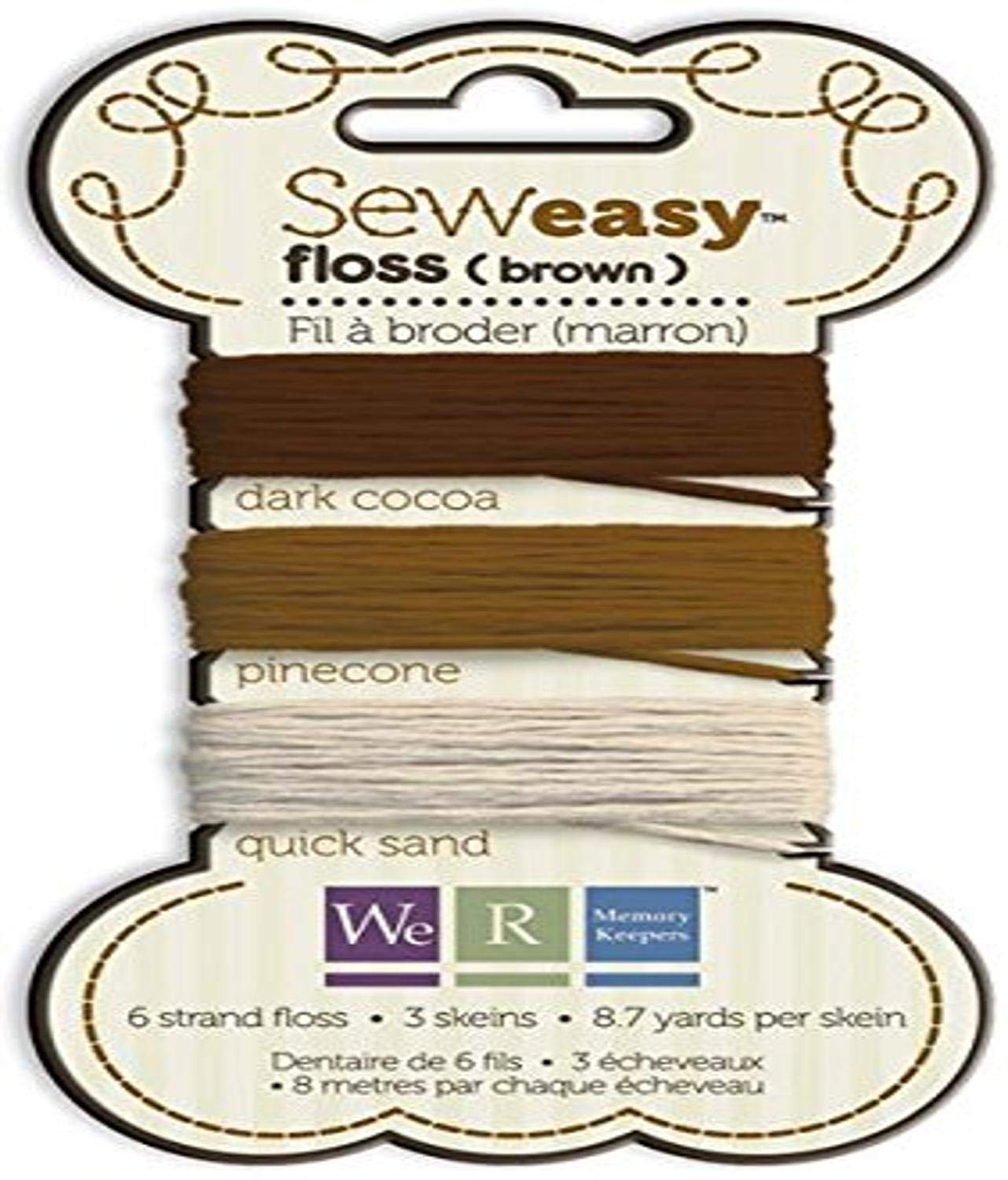 Sew Easy Floss Brown We R Memory Keepers fil broderie marron