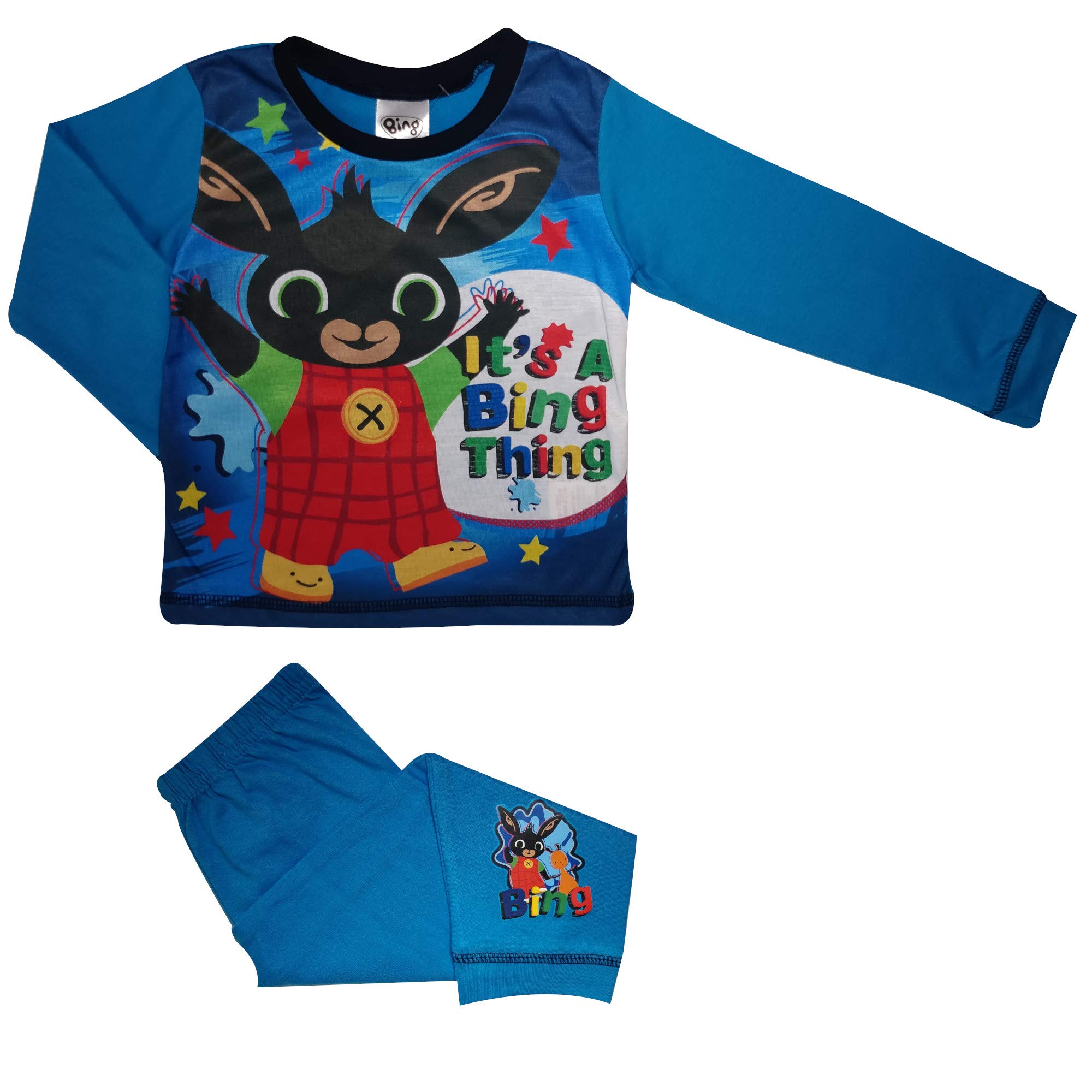 Tdp Boys Blue Bing Pyjamas Set Kids Bing Sleepwear Age 18 Months To 5 Years (4-5 Years)