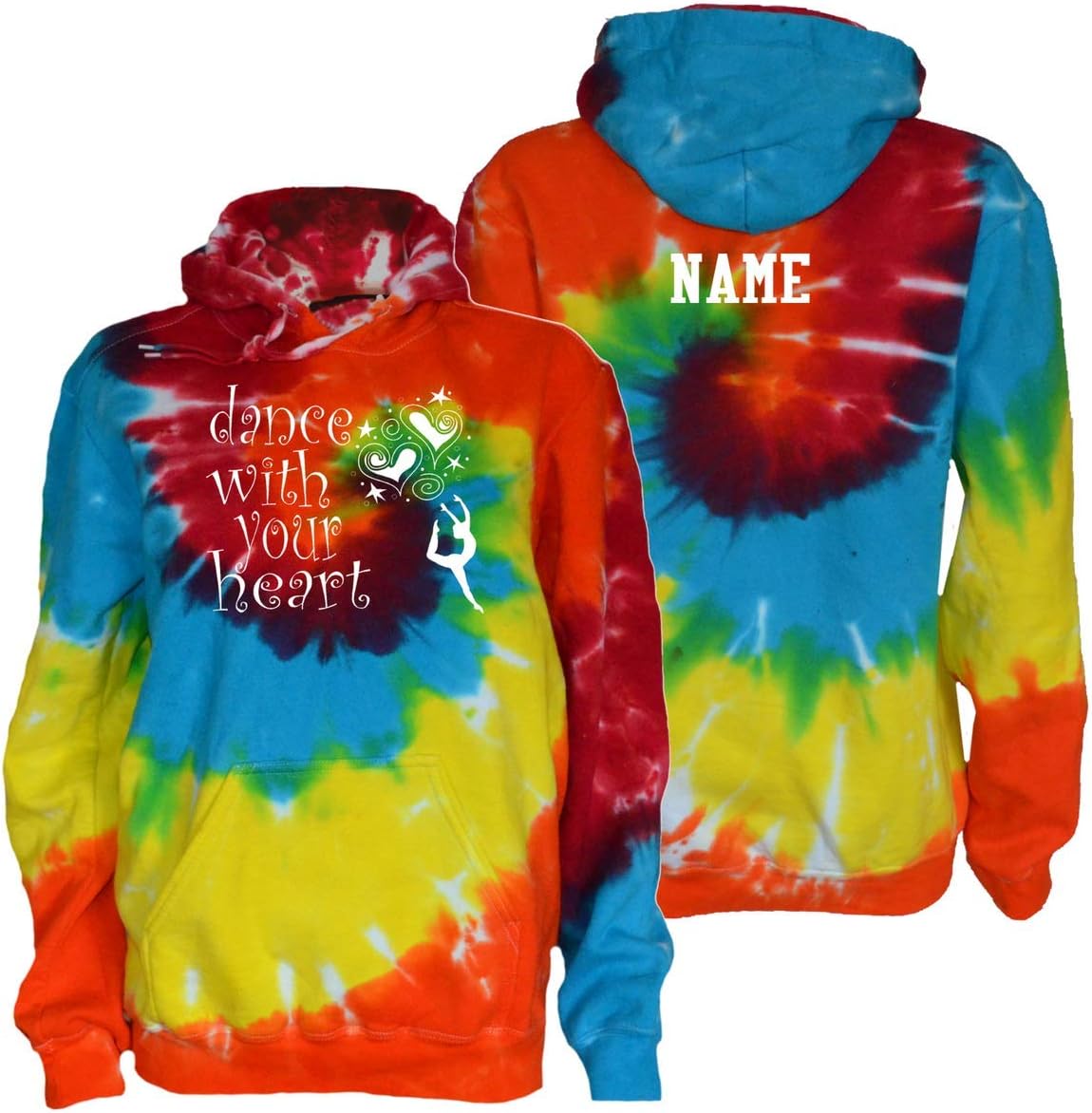 JANT girl Custom Dance Tie Dye Sweatshirt - Dance with Your Heart Logo