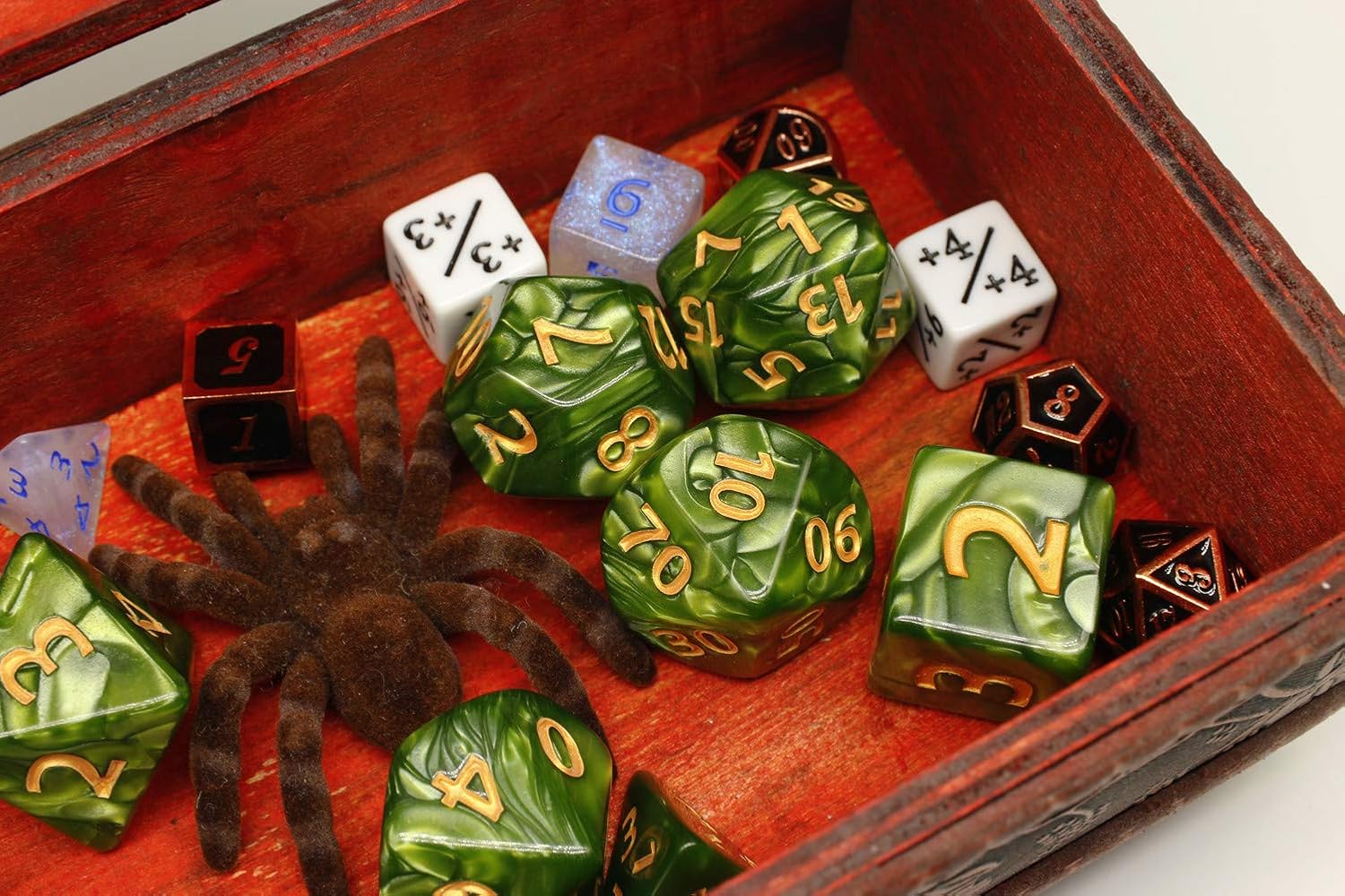 Dice- DND Polyhedral Dice Set 25mm Giant Dice for Dungeons and Dragons D&D Pathfinder RPG MTG Role Playing Dice with Dice Bag (Green) image 4