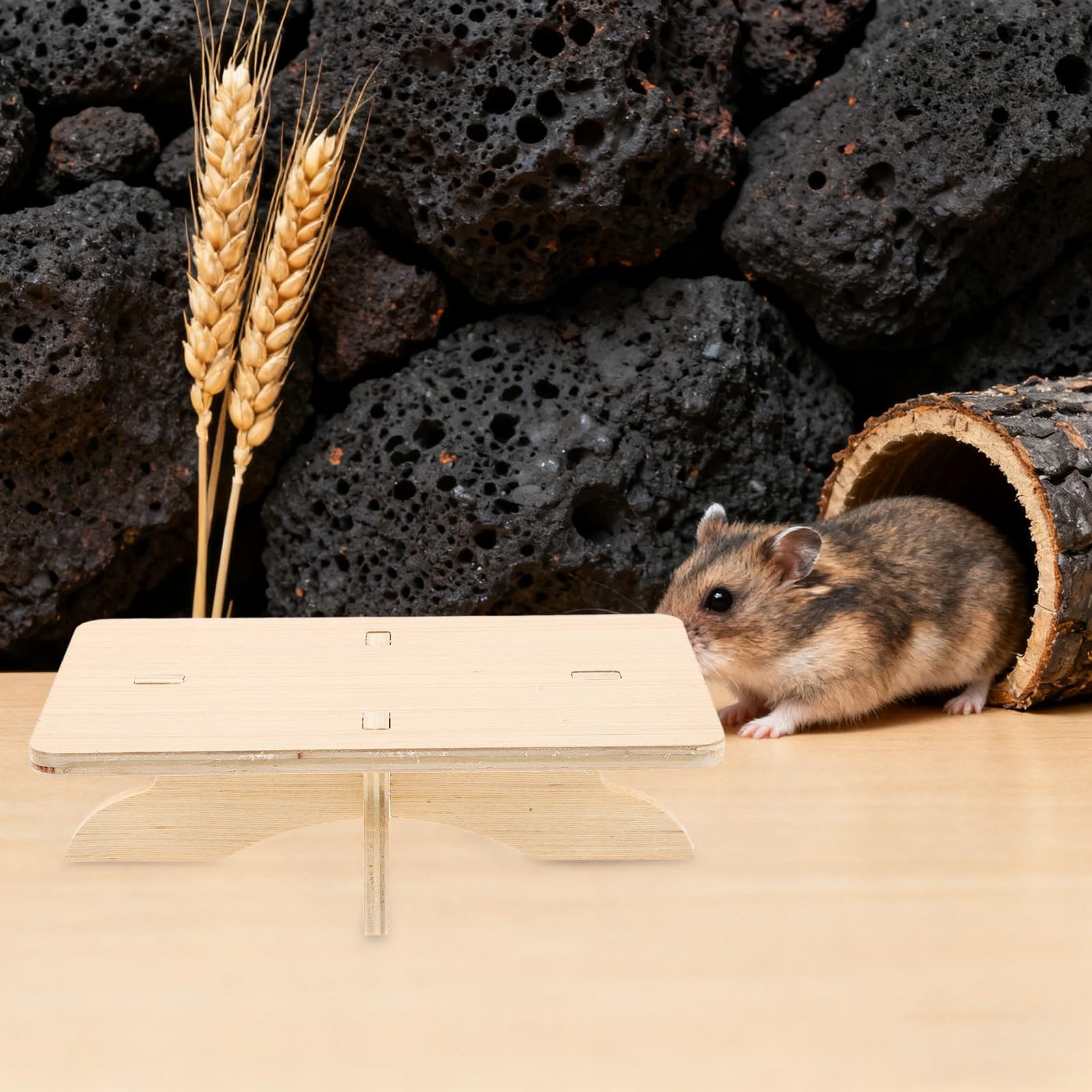Spielplattform aus Holz für Hamster – Spielplattform aus Holz für Kleintiere – Käfigzubehör für Zwerghamster und andere Kleintiere, 20 x 12 cm