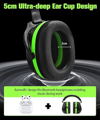 Miniatura 4 de ZOHAN 012 Hearing Protection Earmuffs for Noise Reduction - SNR 34dB - Ear Protection for Shooting, Mowing, Autism