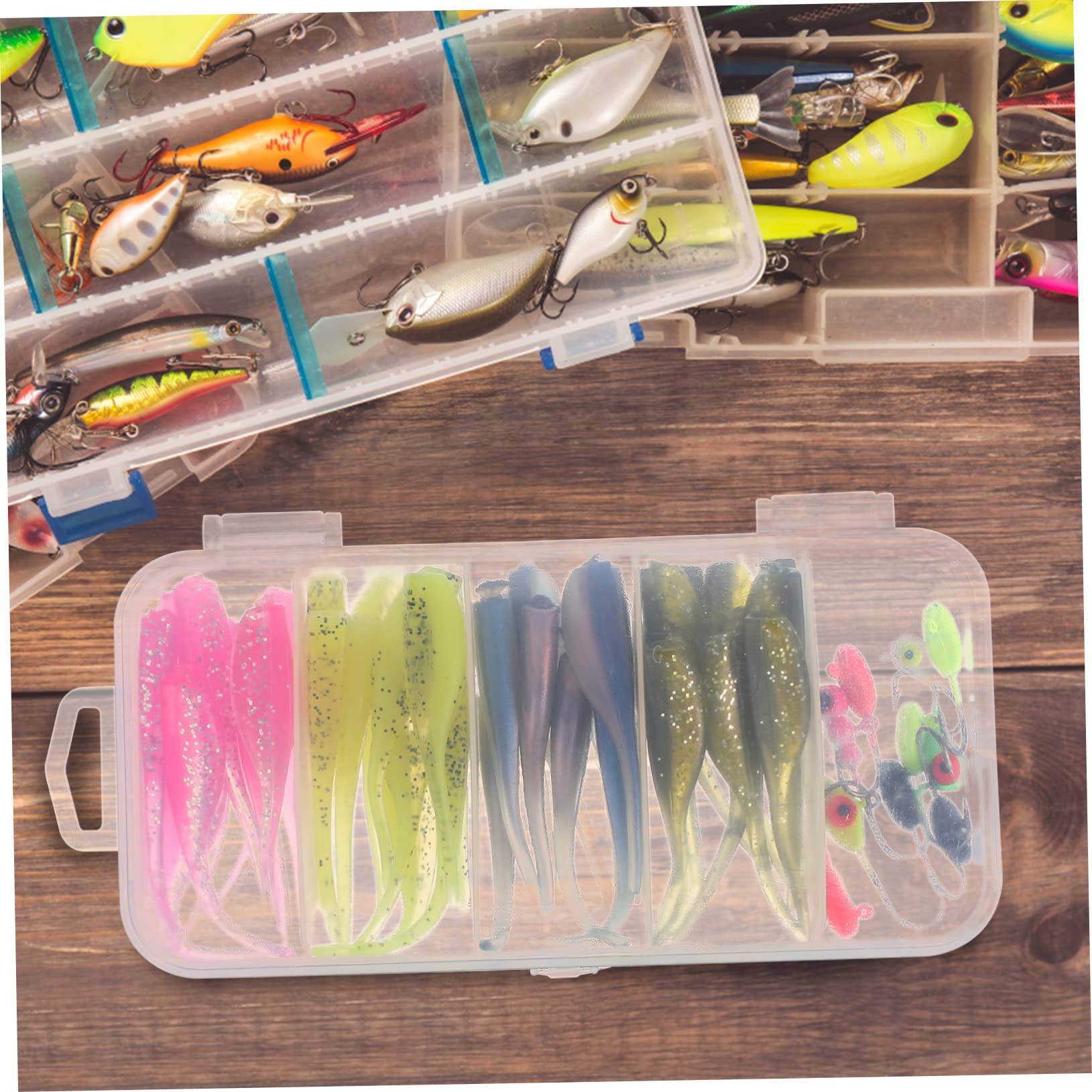 GRIRIW 40Pcs Fishing for Bass Saltwater Freshwater Fishing Gears with Storage Box Various Styles for Anglers for Adults Realistic Designs to Attract Fish