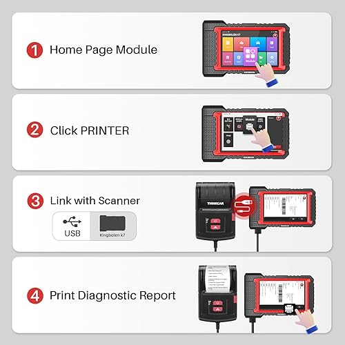 Miniatura 3 de EDIAG Thinkcar - Impresora para Thinktool Pros, Pro, Pro +, viene con 2 rollos de papel de impresión, impresora de informes de diagnóstico sin