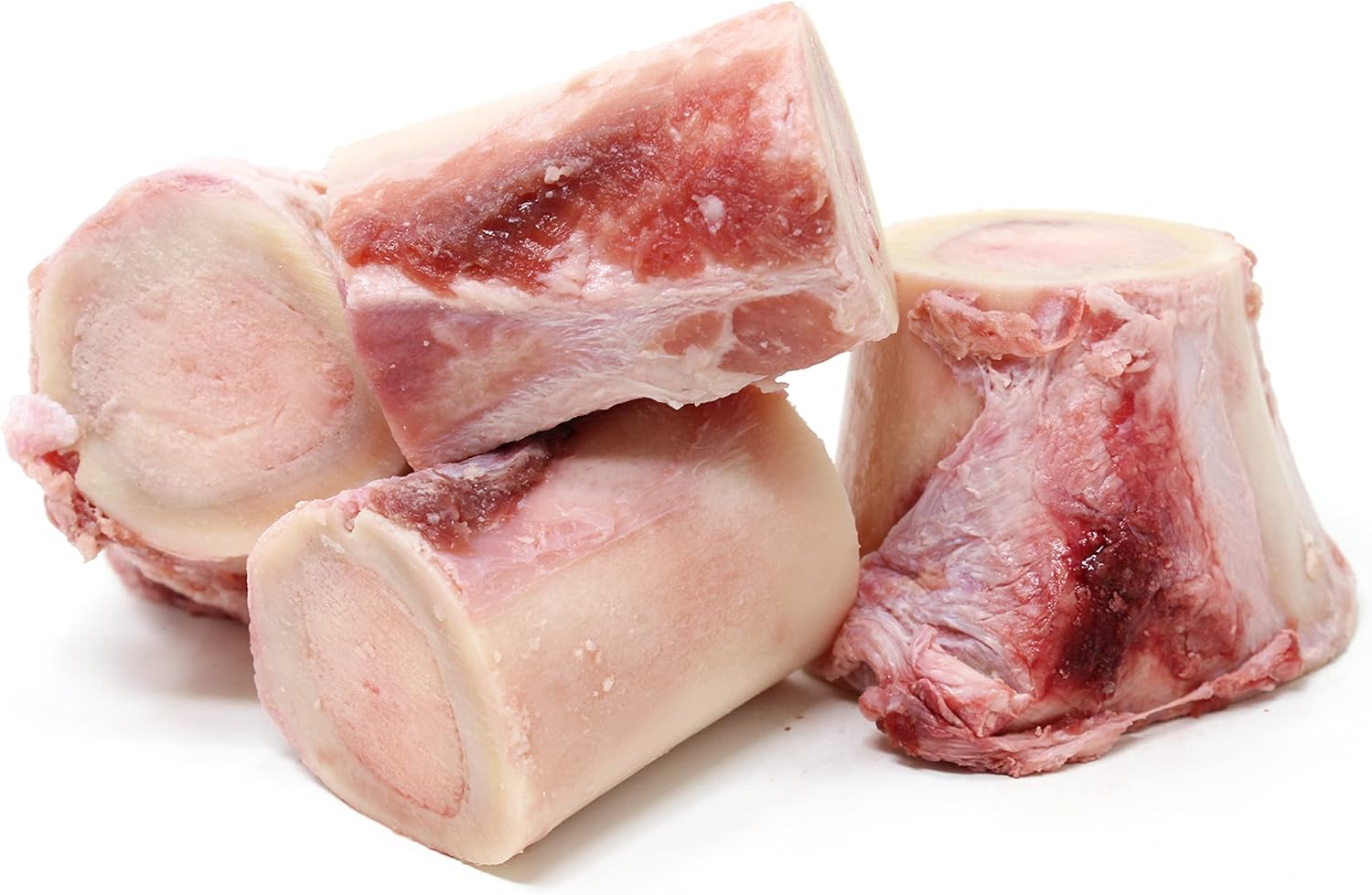 Raw Paws Pet Beef Whole Raw Frozen Marrow Bones for Dogs Large - 4-Inch (12-Count) - Made in USA Frozen - Raw Meaty Bones for Large Breeds - Beef Marrow Bone Dogs
